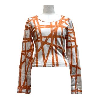 Hermes - HERMES カットソー ボルデュック Lサイズ マルジェラ期 ロングTシャツ リボン柄 ロゴ