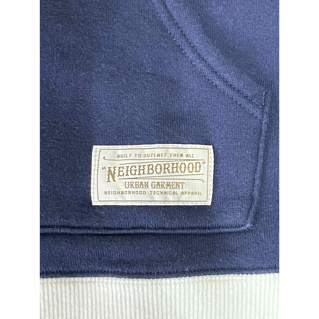 NEIGHBORHOOD(ネイバーフッド)の美品　ネイバーフッド アンディフィーテッド ジップアップパーカー サイズL紺×白 メンズのトップス(パーカー)の商品写真