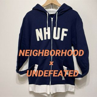 NEIGHBORHOOD - 美品　ネイバーフッド アンディフィーテッド ジップアップパーカー サイズL紺×白