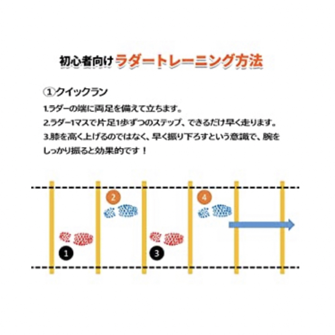 ラダー トレーニング 6m 野球 サッカー フットサル 収納袋付き ダイエット スポーツ/アウトドアのアウトドア(その他)の商品写真