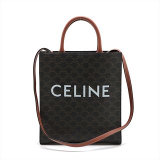 セリーヌ(celine)のセリーヌ バーティカルカバ PVC×レザー  ブラウン レディース ハンド(ハンドバッグ)