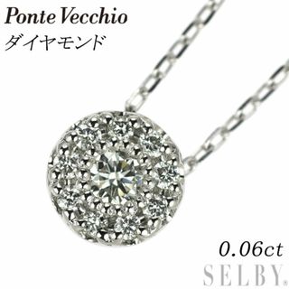 ポンテヴェキオ Pt999/Pt850 ダイヤモンド ペンダントネックレス 0.06ct エターナルシリーズ