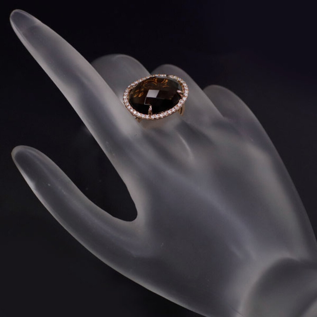 Angelina表参道 K18PG スモーキークオーツ ダイヤモンド リング 0.26ct シークレットキー レディースのアクセサリー(リング(指輪))の商品写真
