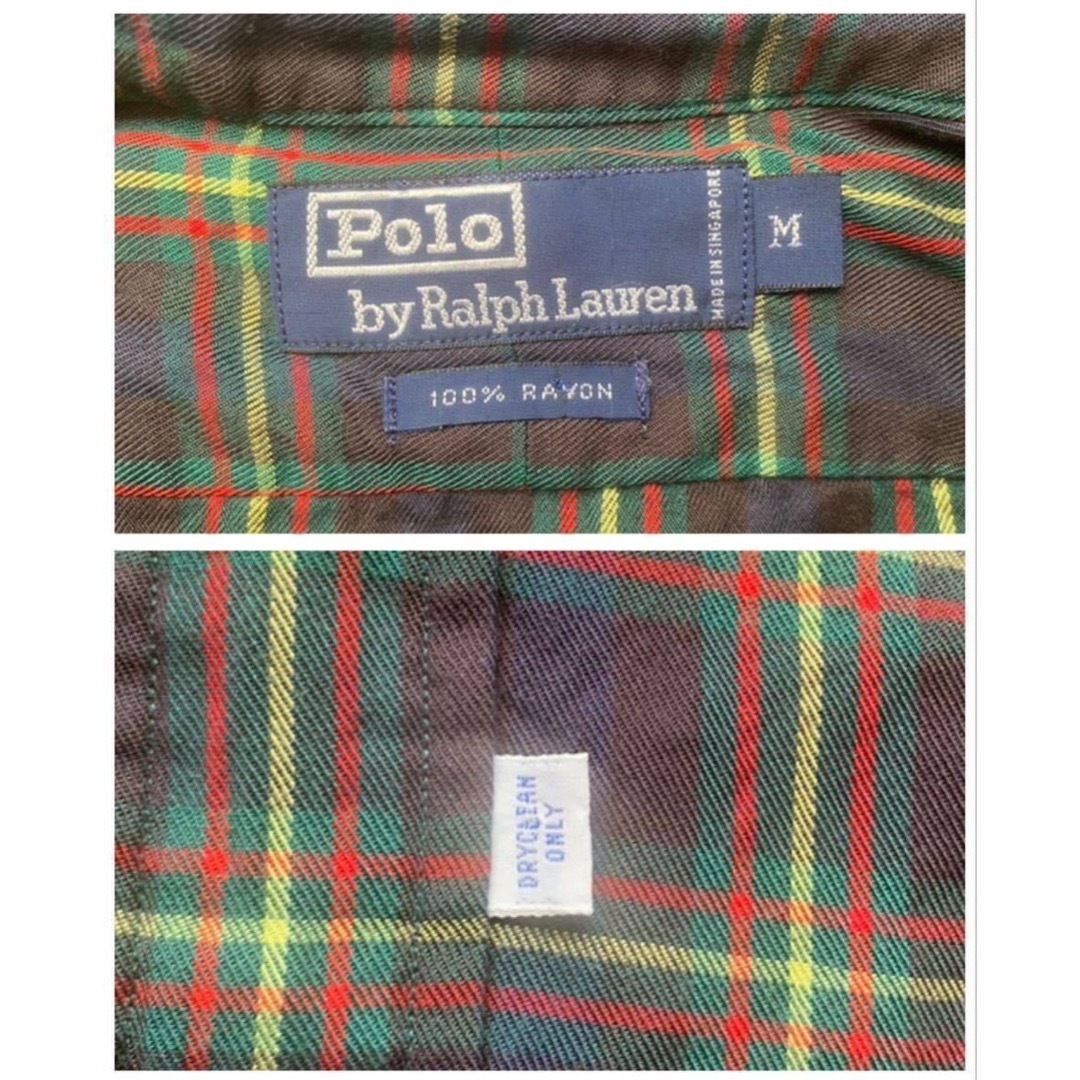 POLO RALPH LAUREN(ポロラルフローレン)の90s POLO ラルフローレン ビンテージ レーヨン チェック シャツ XL メンズのトップス(シャツ)の商品写真