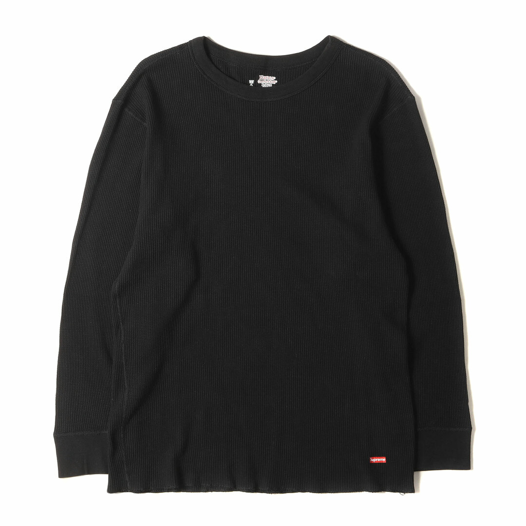 Supreme(シュプリーム)のSupreme シュプリーム Tシャツ サイズ:XL Hanes ヘインズ サーマル ロングスリーブTシャツ Thermal Crew 1 Pack ブラック 黒 トップス カットソー 長袖【メンズ】【中古】 メンズのトップス(Tシャツ/カットソー(七分/長袖))の商品写真