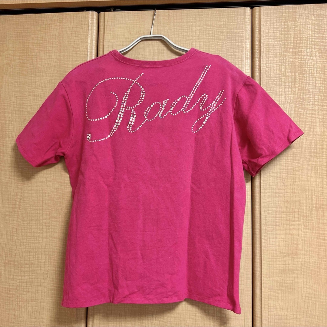 Rady(レディー)のRady レディー　ラインストーン　バックロゴTシャツ　Sサイズ　ピンク レディースのトップス(Tシャツ(半袖/袖なし))の商品写真