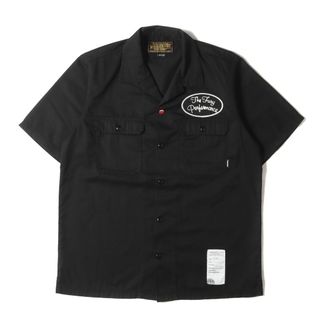 ネイバーフッド(NEIGHBORHOOD)のNEIGHBORHOOD ネイバーフッド シャツ サイズ:L ワッペン付き T/C ワーク 半袖シャツ CLASSIC WORK / EC-SHIRT. SS ブラック 黒 トップス カジュアルシャツ【メンズ】【中古】(シャツ)