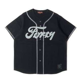 WTAPS ダブルタップス シャツ サイズ:M 90s 初期モデル Fortyワッペン ベースボールシャツ ブラック 黒 90年代 トップス カジュアルシャツ 半袖【メンズ】【中古】