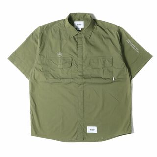 ダブルタップス(W)taps)のWTAPS ダブルタップス シャツ サイズ:XL 23SS GPSロゴ刺繍 スナップボタン 半袖シャツ LADDER / SS / CTPL. BROADCLOTH. COOLMAX オリーブドラブ トップス カジュアルシャツ【メンズ】【中古】(シャツ)