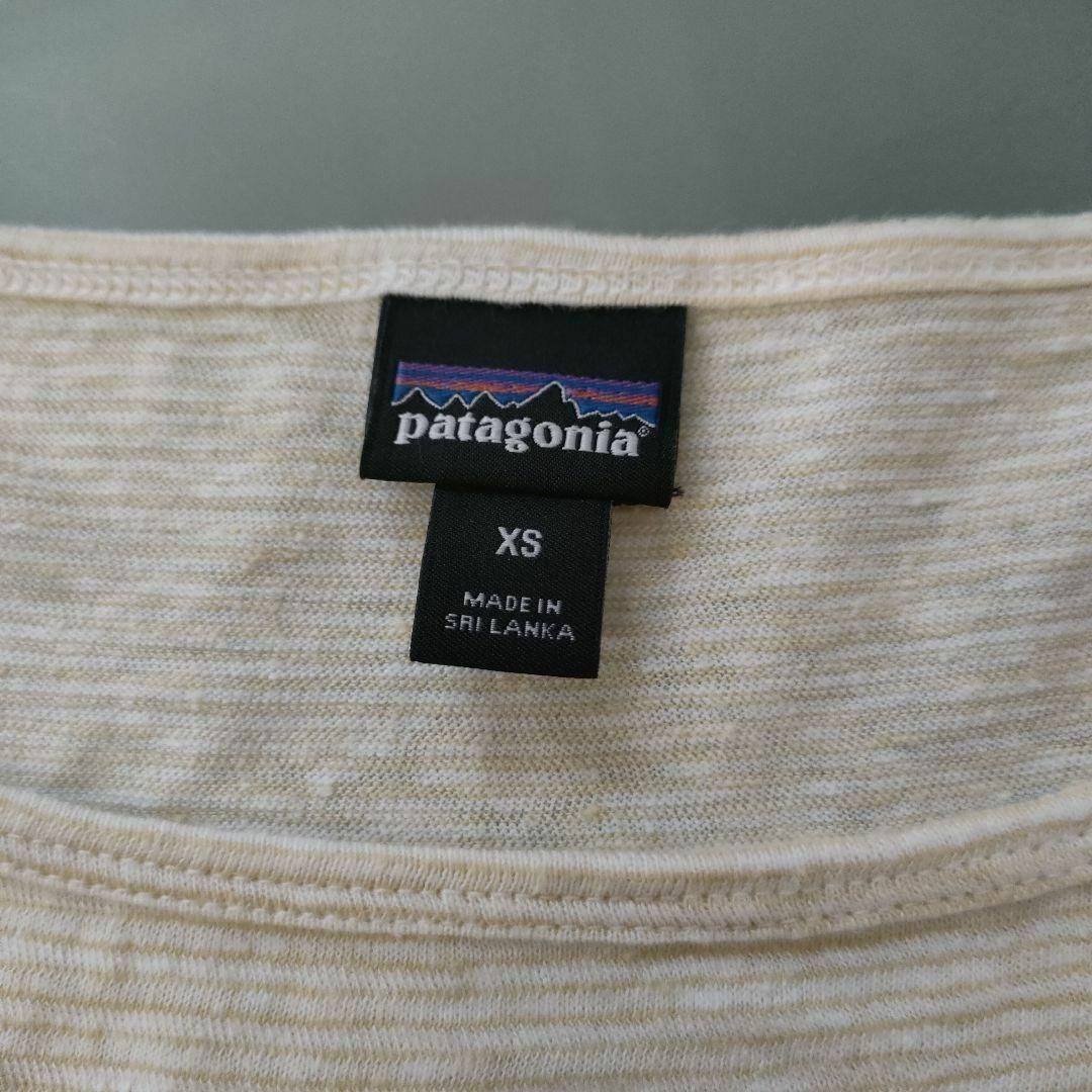 patagonia(パタゴニア)のpatagonia パタゴニア　ストライプTシャツ　麻混オーバーサイズXS メンズのトップス(Tシャツ/カットソー(半袖/袖なし))の商品写真