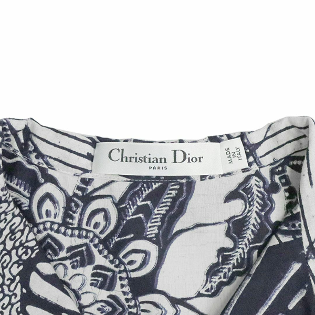 Christian Dior(クリスチャンディオール)のディオール アロハシャツ 半袖 トップス メンズ レディース アパレル コットン ナチュラル ネイビー 未使用 9562 メンズのトップス(シャツ)の商品写真