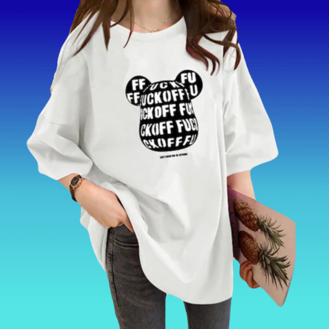 【新品】大きいサイズ 韓国ファッション Tシャツ 2XL レディースのトップス(Tシャツ(半袖/袖なし))の商品写真