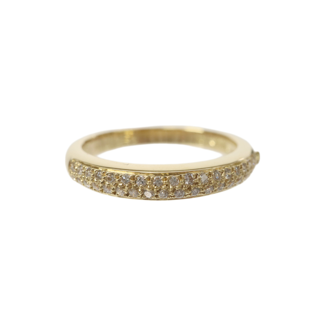 750 K18YG 18金イエローゴールド ダイヤ0.19ct ダイヤモンド パヴェ リング 指輪 約14号 #54 ジュエリー アクセサリー レディースのアクセサリー(リング(指輪))の商品写真
