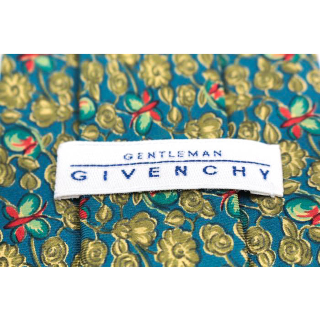 GIVENCHY(ジバンシィ)のジバンシィ ブランド ネクタイ 総柄 花柄 蝶々 シルク イタリア製 PO  メンズ ブルー GIVENCHY メンズのファッション小物(ネクタイ)の商品写真