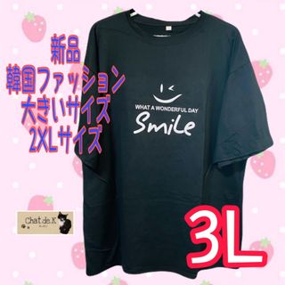 【新品】大きいサイズ 韓国ファッション Tシャツ 2XL(Tシャツ(半袖/袖なし))