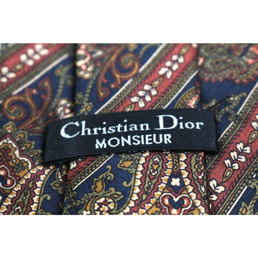 Christian Dior(クリスチャンディオール)のクリスチャンディオール ブランド ネクタイ ストライプ柄 ペイズリー シルク PO  メンズ ネイビー Christian Dior メンズのファッション小物(ネクタイ)の商品写真