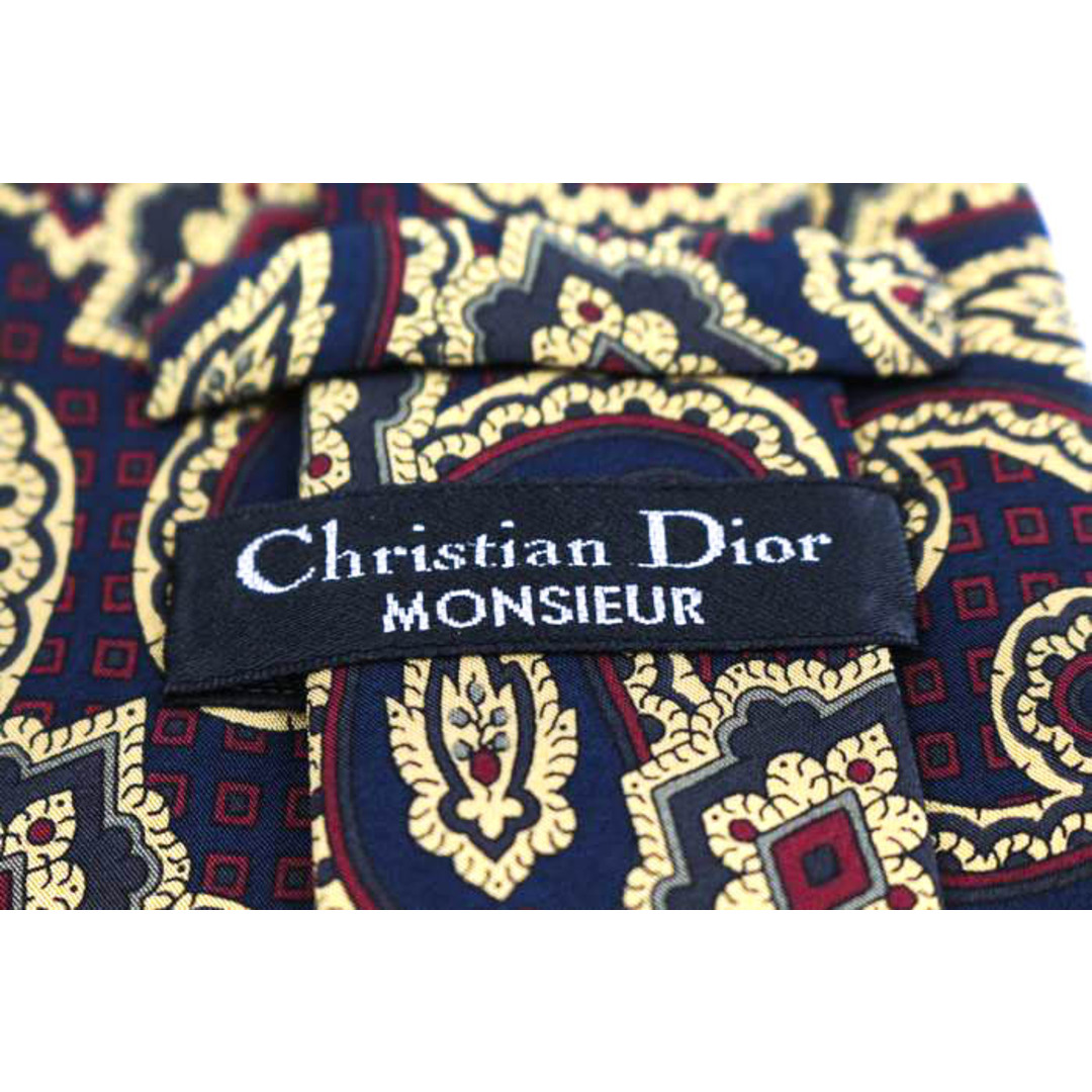 Christian Dior(クリスチャンディオール)のクリスチャンディオール ブランド ネクタイ 総柄 ペイズリー 幾何学模様 シルク PO  メンズ ネイビー Christian Dior メンズのファッション小物(ネクタイ)の商品写真