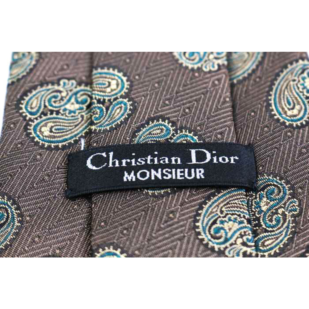 Christian Dior(クリスチャンディオール)のクリスチャンディオール ブランド ネクタイ ペイズリー 幾何学模様 シルク PO  メンズ カーキ Christian Dior メンズのファッション小物(ネクタイ)の商品写真