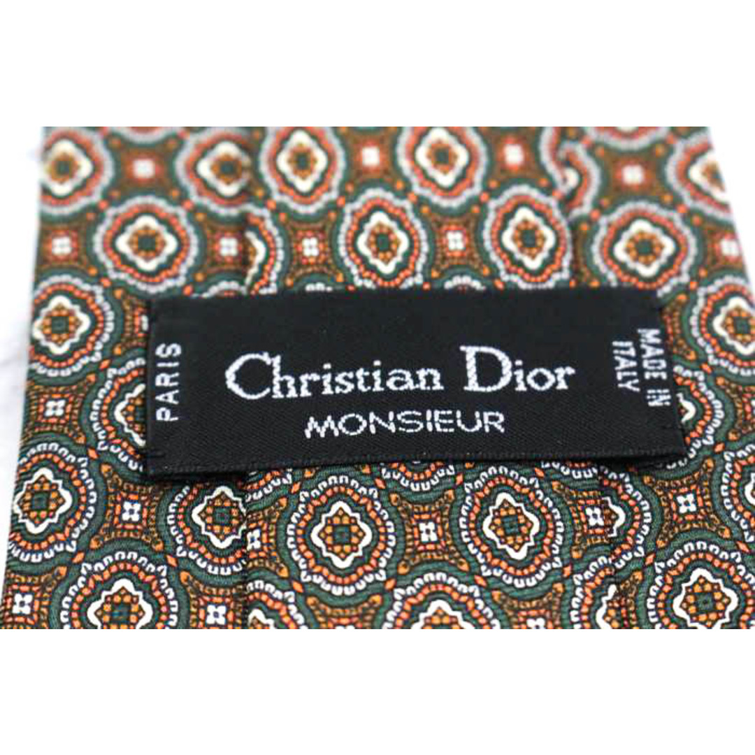 Christian Dior(クリスチャンディオール)のクリスチャンディオール ブランド ネクタイ 花柄 小紋柄 ドット シルク イタリア製 PO  メンズ カーキ Christian Dior メンズのファッション小物(ネクタイ)の商品写真