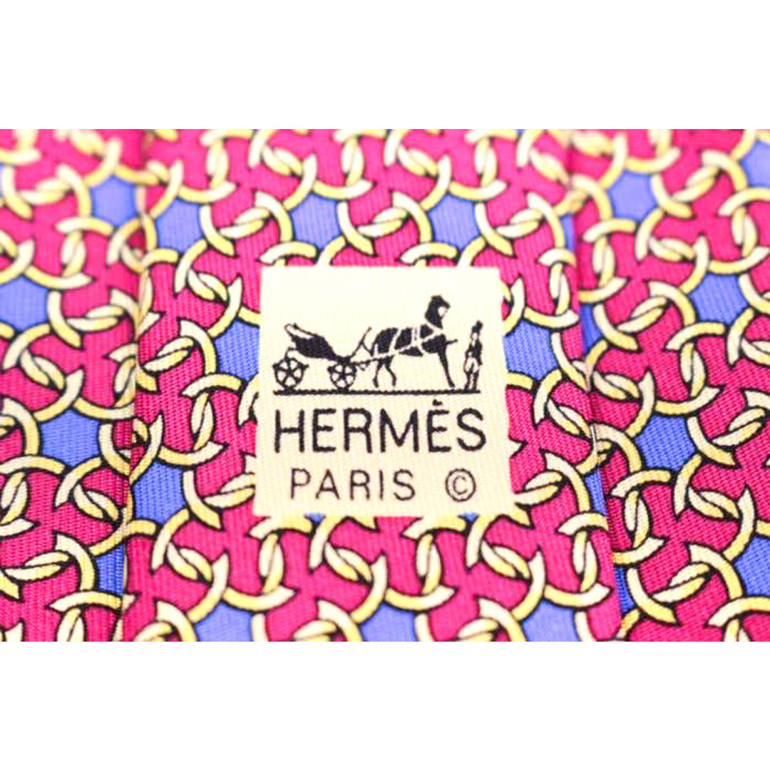 Hermes(エルメス)のエルメス ブランド ネクタイ ドット 格子柄 パネル柄 シルク PO  メンズ レッド HERMES メンズのファッション小物(ネクタイ)の商品写真