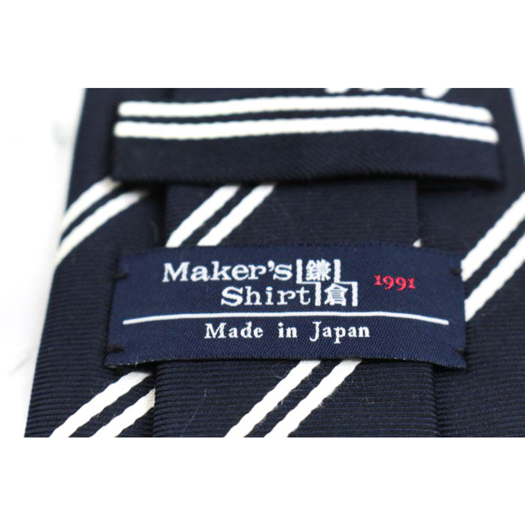 メーカーズシャツ鎌倉 ブランド ネクタイ ストライプ柄 シルク 日本製 PO  メンズ ネイビー MAKER'S SHIRT KAMAKURA 鎌倉ｼｬﾂ メンズのファッション小物(ネクタイ)の商品写真