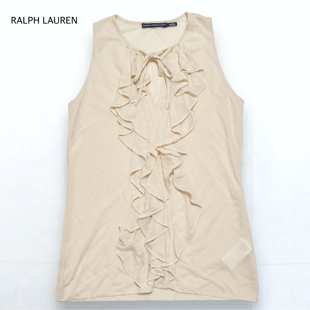 Ralph Lauren(ラルフローレン)の美品＊ラルフローレン ストライプ シャツ ポニー刺繍 オレンジ 2 レディースのトップス(シャツ/ブラウス(半袖/袖なし))の商品写真