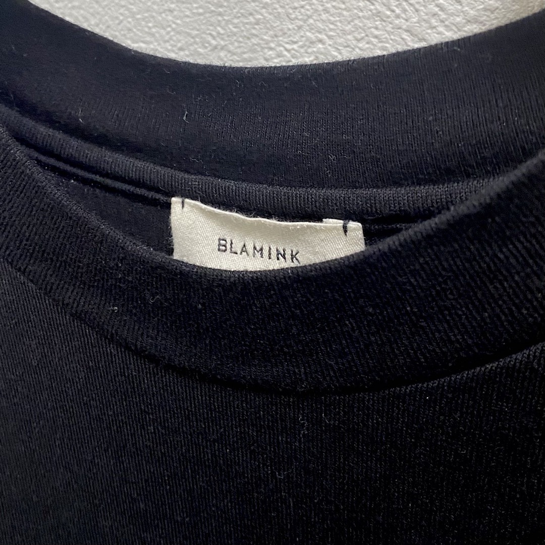 BLAMINK(ブラミンク)の美品BLAMINKブラミンク　半袖カットソー黒 レディースのトップス(カットソー(半袖/袖なし))の商品写真