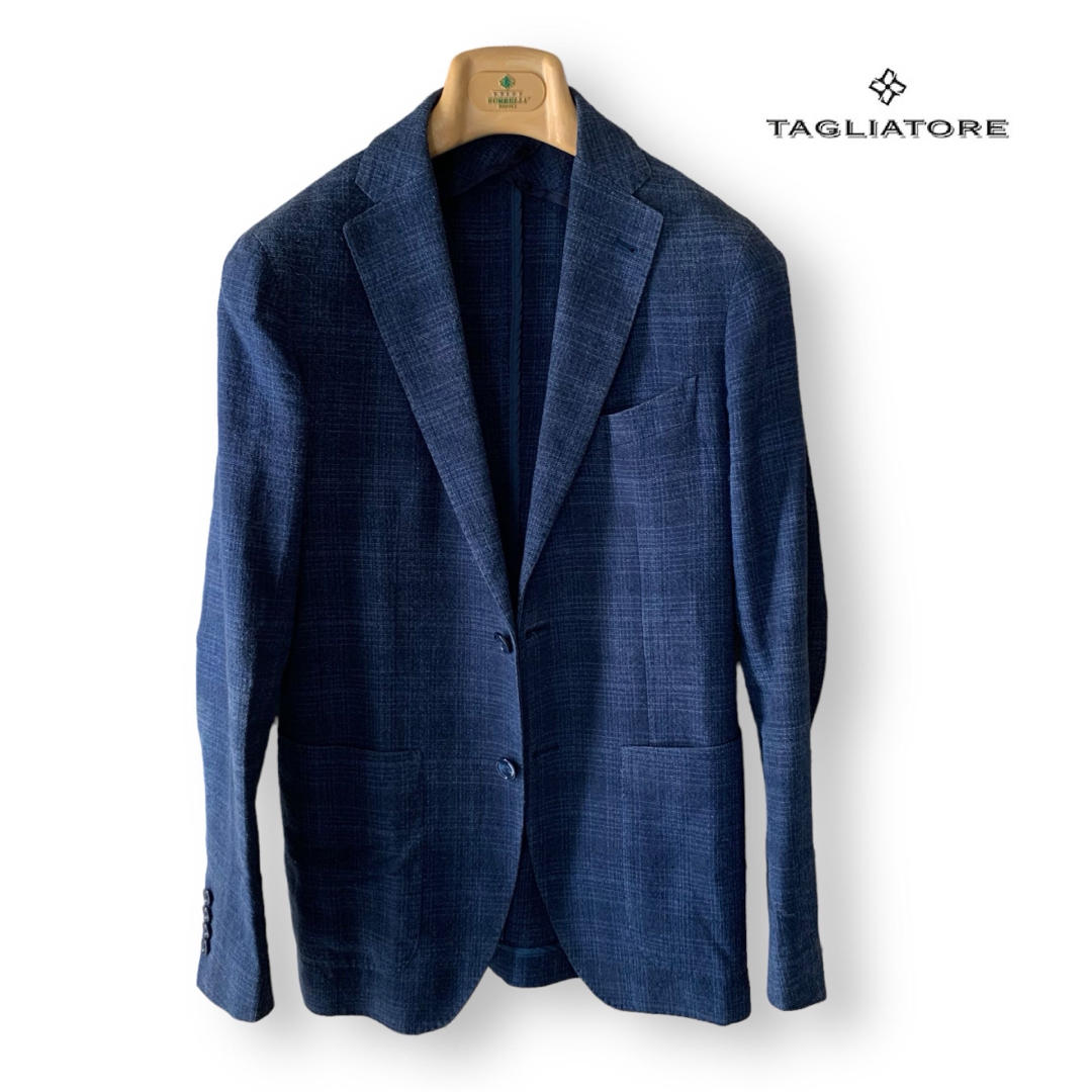 TAGLIATORE/シルクリネン/ネイビージャケット TAGLIATORE/シルクリネン/ネイビージャケット