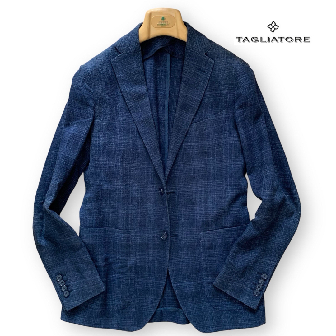 TAGLIATORE/シルクリネン/ネイビージャケット TAGLIATORE/シルクリネン/ネイビージャケット