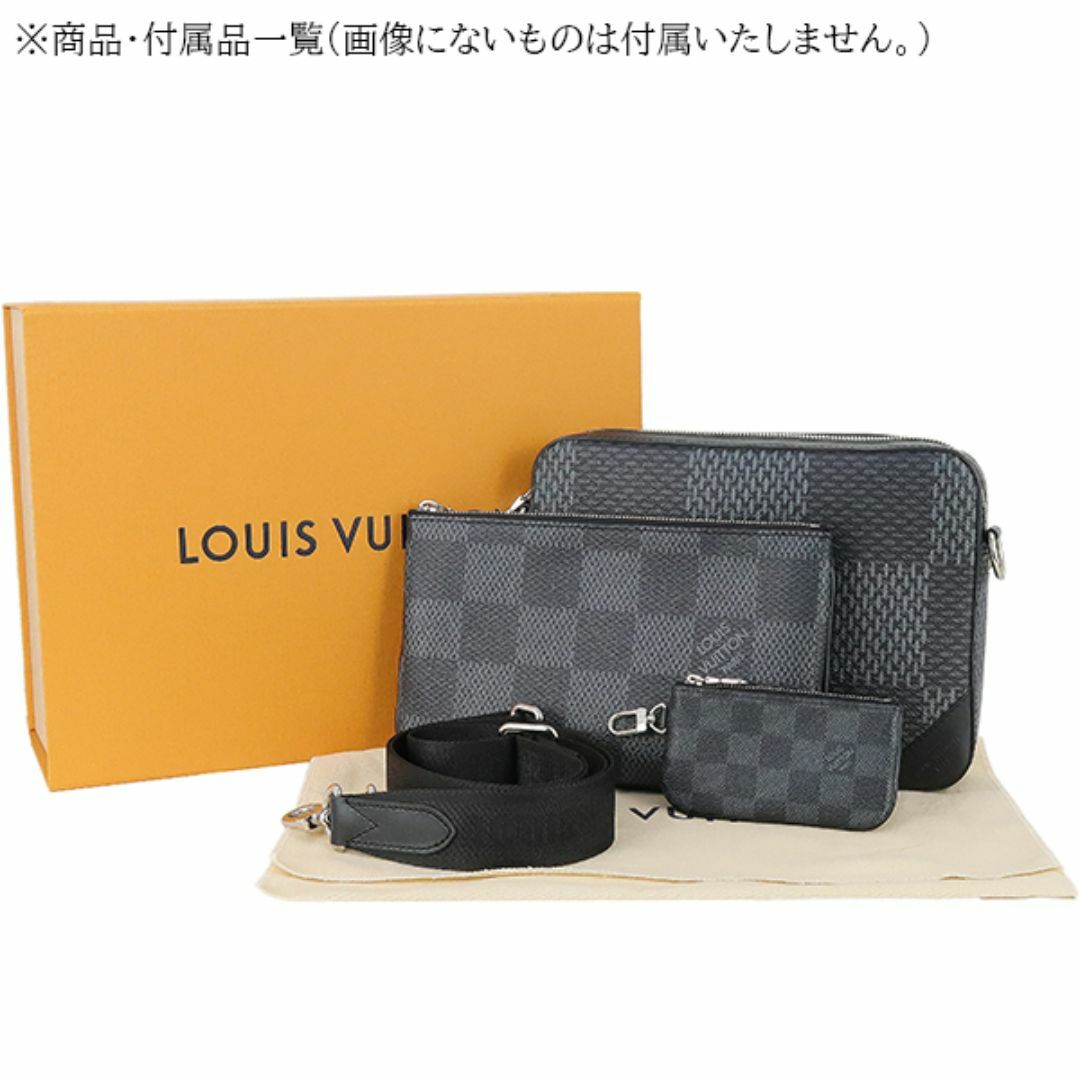 LOUIS VUITTON(ルイヴィトン)のルイヴィトン トリオメッセンジャー ダミエ グラフィット 3D ショルダーバッグ  ブラック グレー 黒 メンズ 新品同様 7022 メンズのバッグ(メッセンジャーバッグ)の商品写真