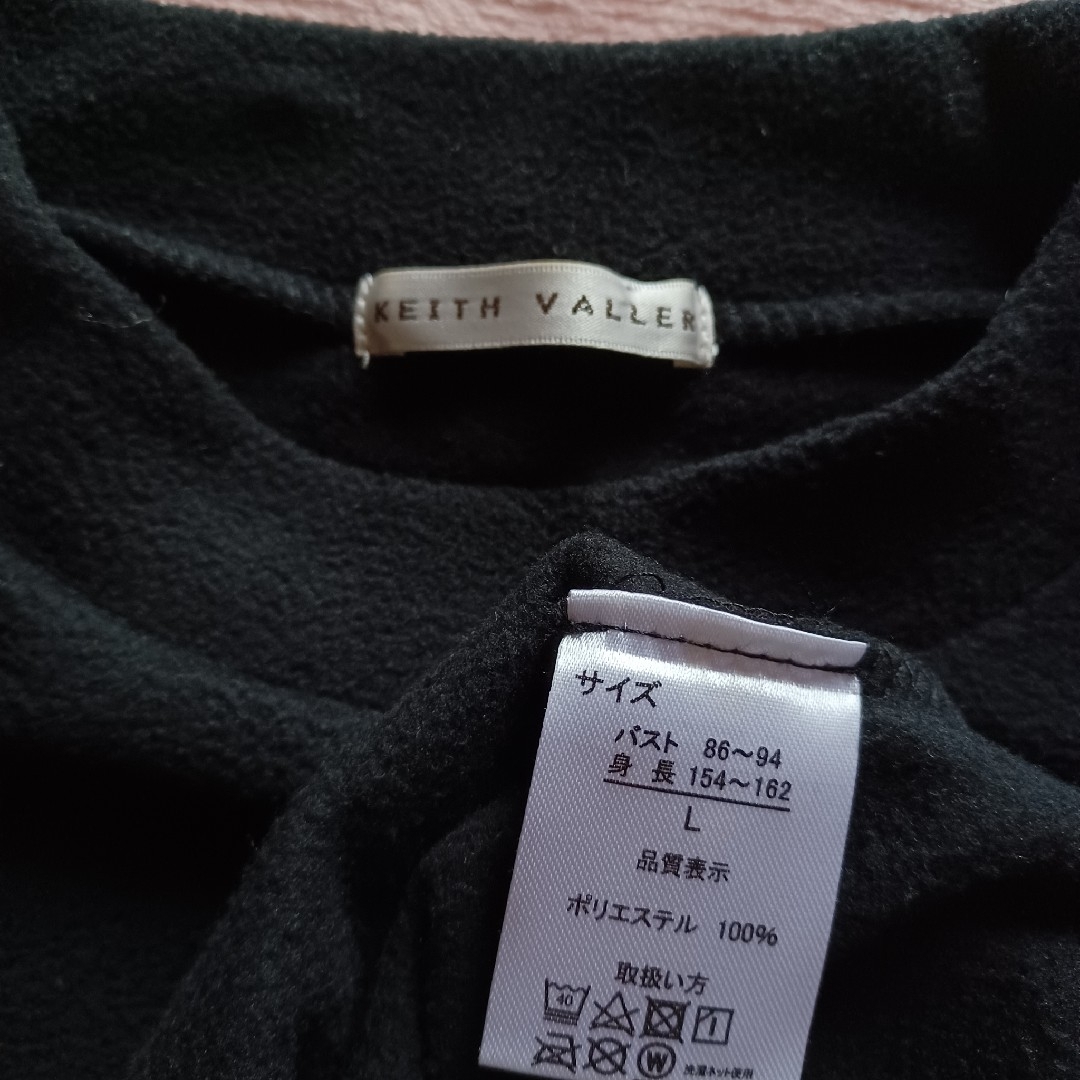 黒ブラックふんわり柔らか軽量暖かフリース長袖ハイネックロング丈チュニックTシャツ レディースのトップス(Tシャツ(長袖/七分))の商品写真