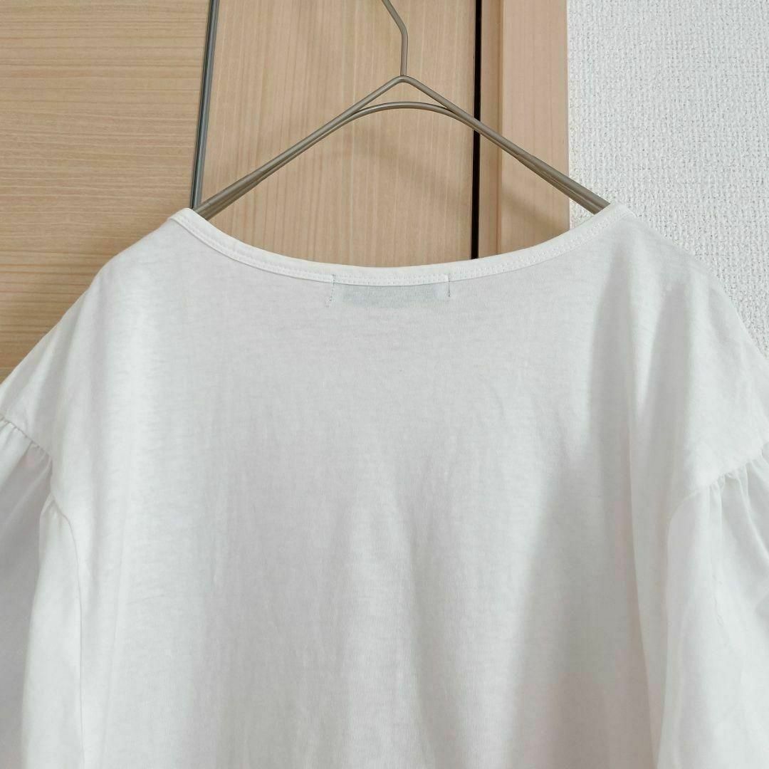 nano・universe(ナノユニバース)の○ナノユニバース　nano universe　半袖Tシャツ　フリル　ホワイト レディースのトップス(Tシャツ(半袖/袖なし))の商品写真