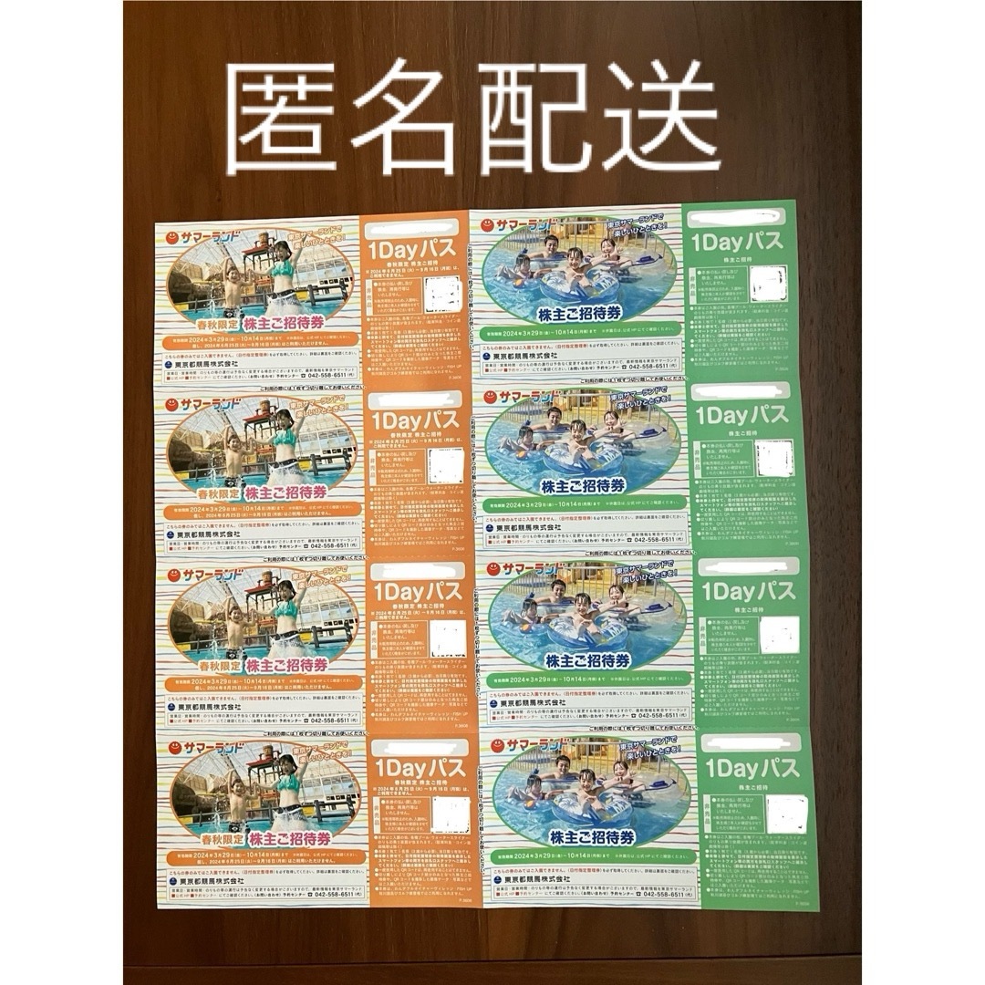 東京都競馬　株主優待券　1セット　東京サマーラント チケットの施設利用券(遊園地/テーマパーク)の商品写真