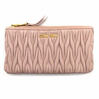 ミュウミュウ(miumiu)のミュウミュウ ポーチ MIUMIU ナッパ マテラッセ コスメポーチ ペンポーチ 小物 カード入れ ピンク レディース OJ10410(ポーチ)