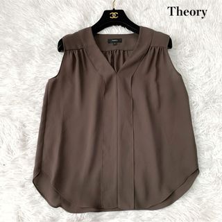 セオリー(theory)のTheory ノースリーブスキッパーブラウス とろみ ウォッシャブル S(シャツ/ブラウス(半袖/袖なし))