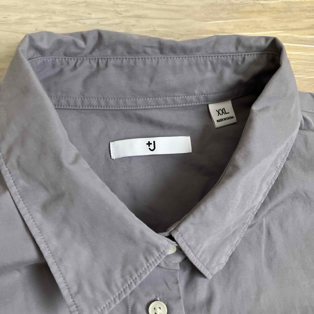Jil Sander(ジルサンダー)のジルサンダー×ユニクロUNIQLO ＋J 長袖シャツ　グレー　綿100% レディースのトップス(シャツ/ブラウス(長袖/七分))の商品写真