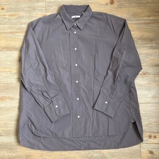 ジルサンダー(Jil Sander)のジルサンダー×ユニクロUNIQLO ＋J 長袖シャツ　グレー　綿100%(シャツ/ブラウス(長袖/七分))