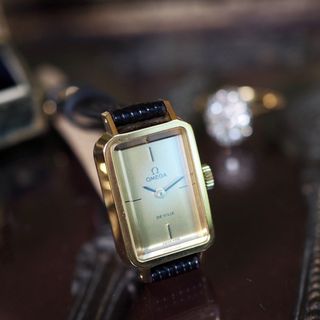 OMEGA - 美品✨OMEGA グリマデザイン スクエアカットガラス ドレスウォッチ✨エルメス