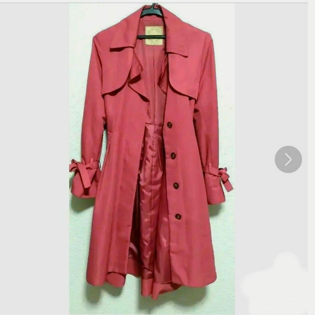 トレンチコート スプリングコート　ピンクコート レディースのジャケット/アウター(トレンチコート)の商品写真
