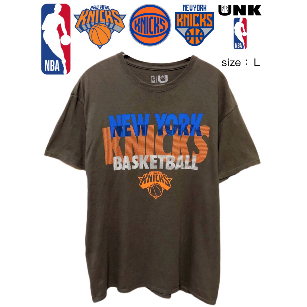 NBA　ニューヨーク・ニックス　Tシャツ　L　グレージュ　USA古着 メンズのトップス(Tシャツ/カットソー(半袖/袖なし))の商品写真
