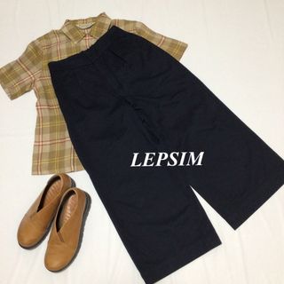 レプシィム(LEPSIM)のLEPSIM レプシィム コットンワイドパンツ ダークネイビー Ｓ表記^^☆(カジュアルパンツ)