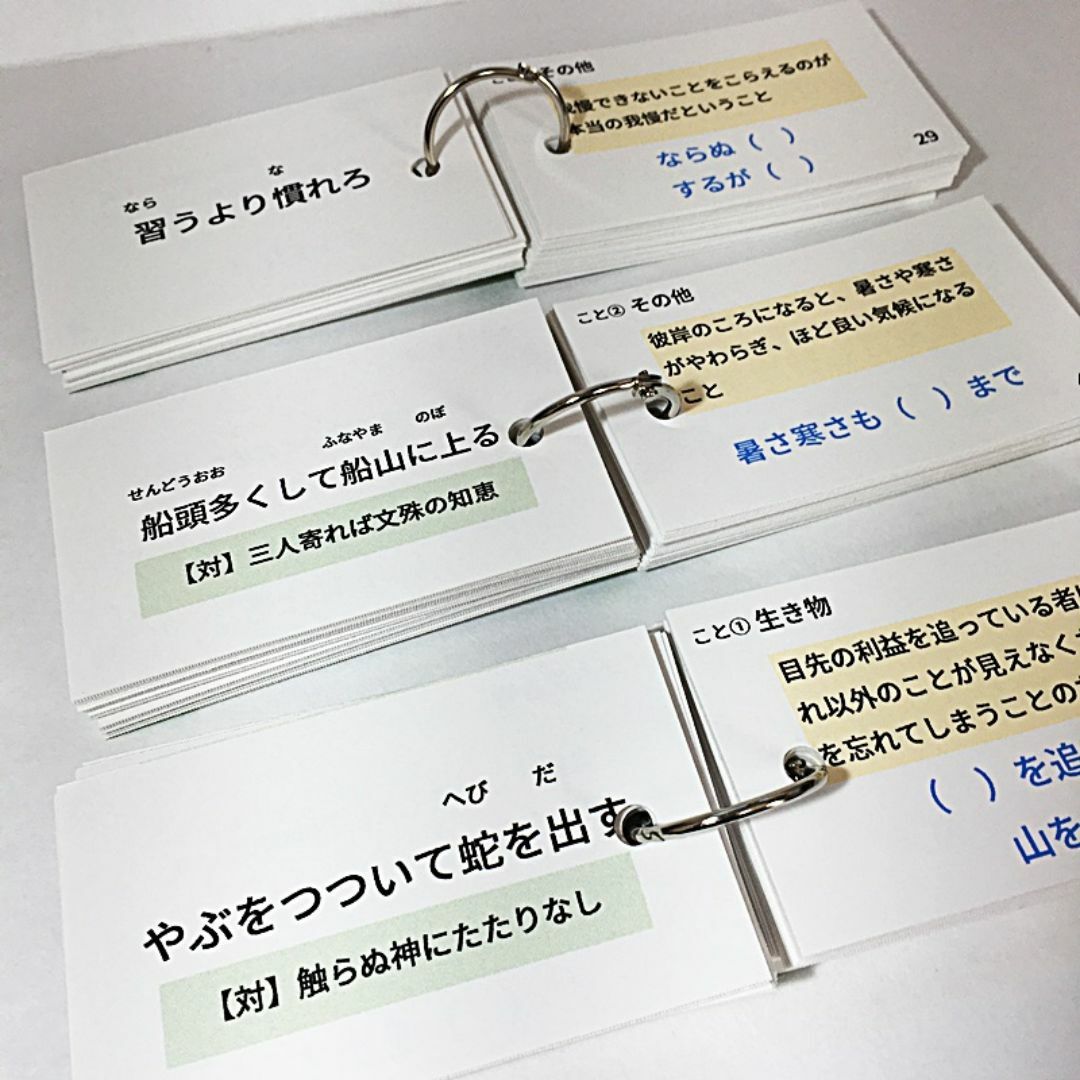 【065】中学受験国語　ことわざの暗記カード　中学入試　言葉ナビ　国語問題集 エンタメ/ホビーの本(語学/参考書)の商品写真