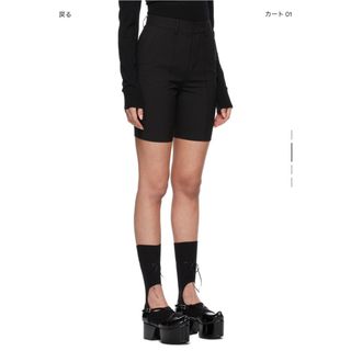 コムデギャルソン(COMME des GARCONS)のSHU/SHU TONG ブラックスリムショーツ　サイズ6(ショートパンツ)