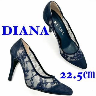 DIANA - DIANA ダイアナ ハイヒール シアー レース シースルー ネイビー 22.5