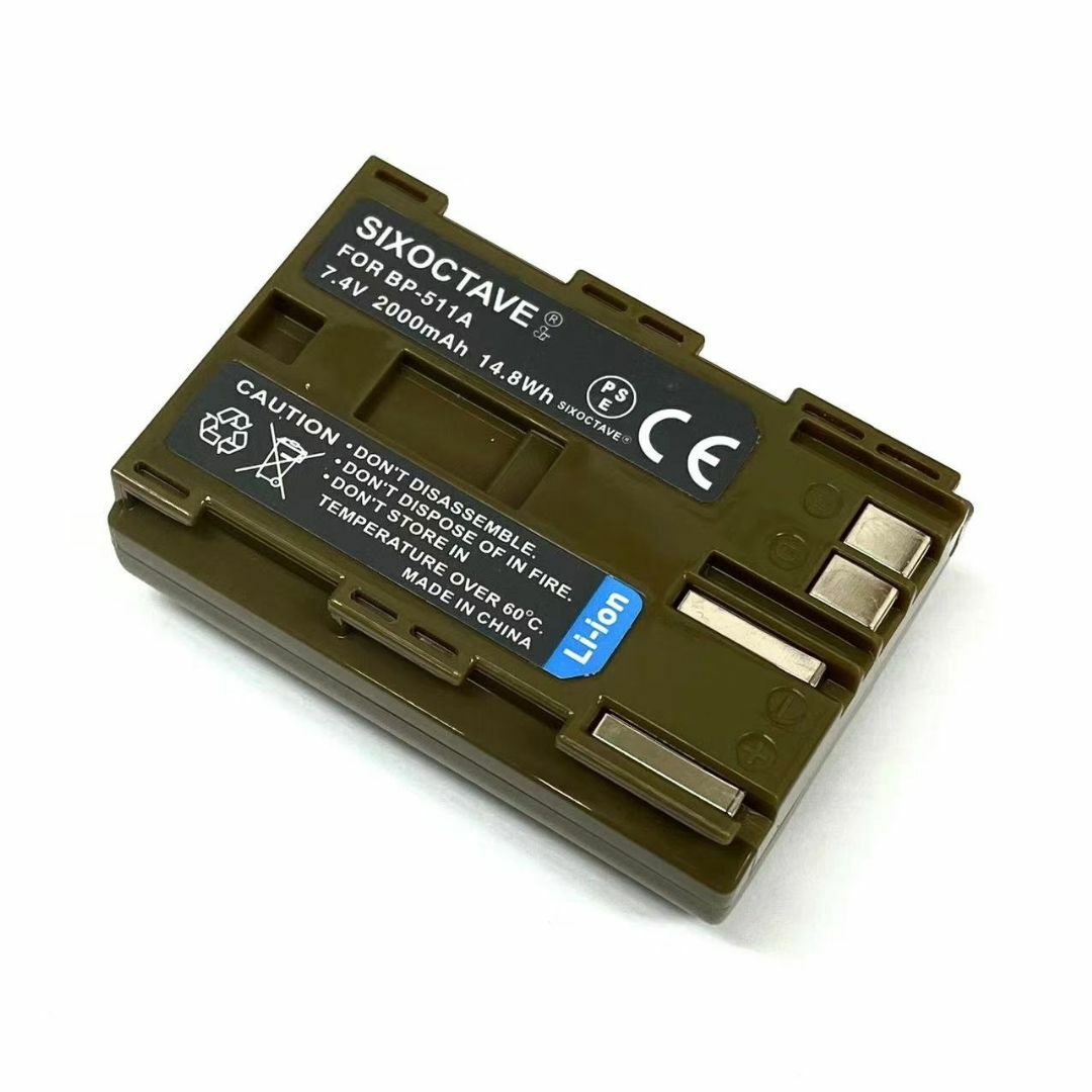 BP-511A　Canon　互換バッテリー　2個（カメラ本体での残量表示対応）★ スマホ/家電/カメラのカメラ(その他)の商品写真