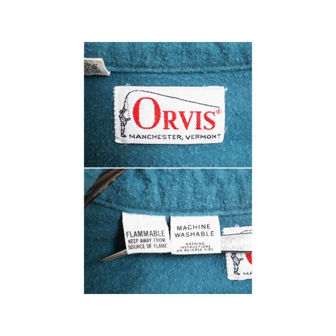 80s オービス コットン シャモア クロス シャツ メンズ L 80年代 ヴィンテージ ORVIS アウトドア ネルシャツ フランネル ハンティング 青 メンズのトップス(シャツ)の商品写真