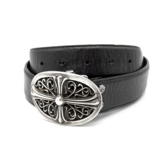 クロムハーツ(Chrome Hearts)のクロムハーツ CHROME HEARTS ■ 【 OVAL CROSS STRAP1.5 】 クラシック オーバル クロス バックル レザー ベルト　w18819(ベルト)