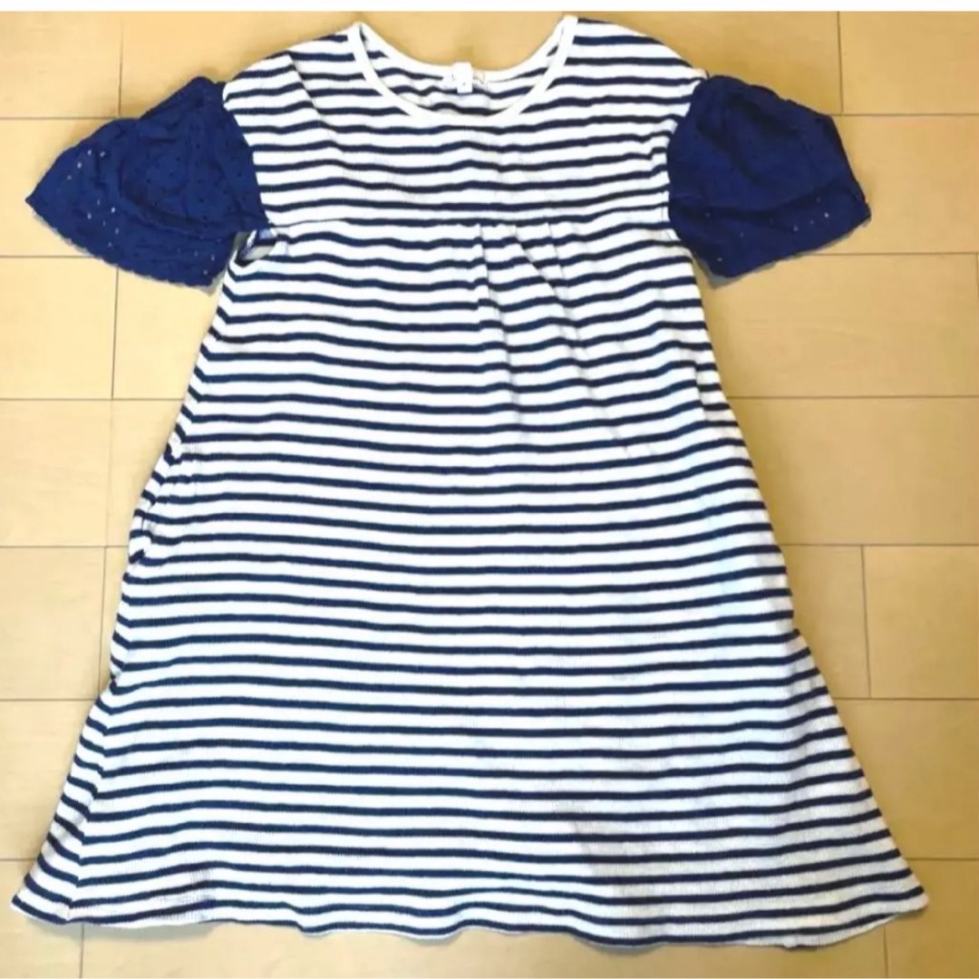 Seraph(セラフ)のseraph ボーダーワンピース130cm キッズ/ベビー/マタニティのキッズ服女の子用(90cm~)(ワンピース)の商品写真