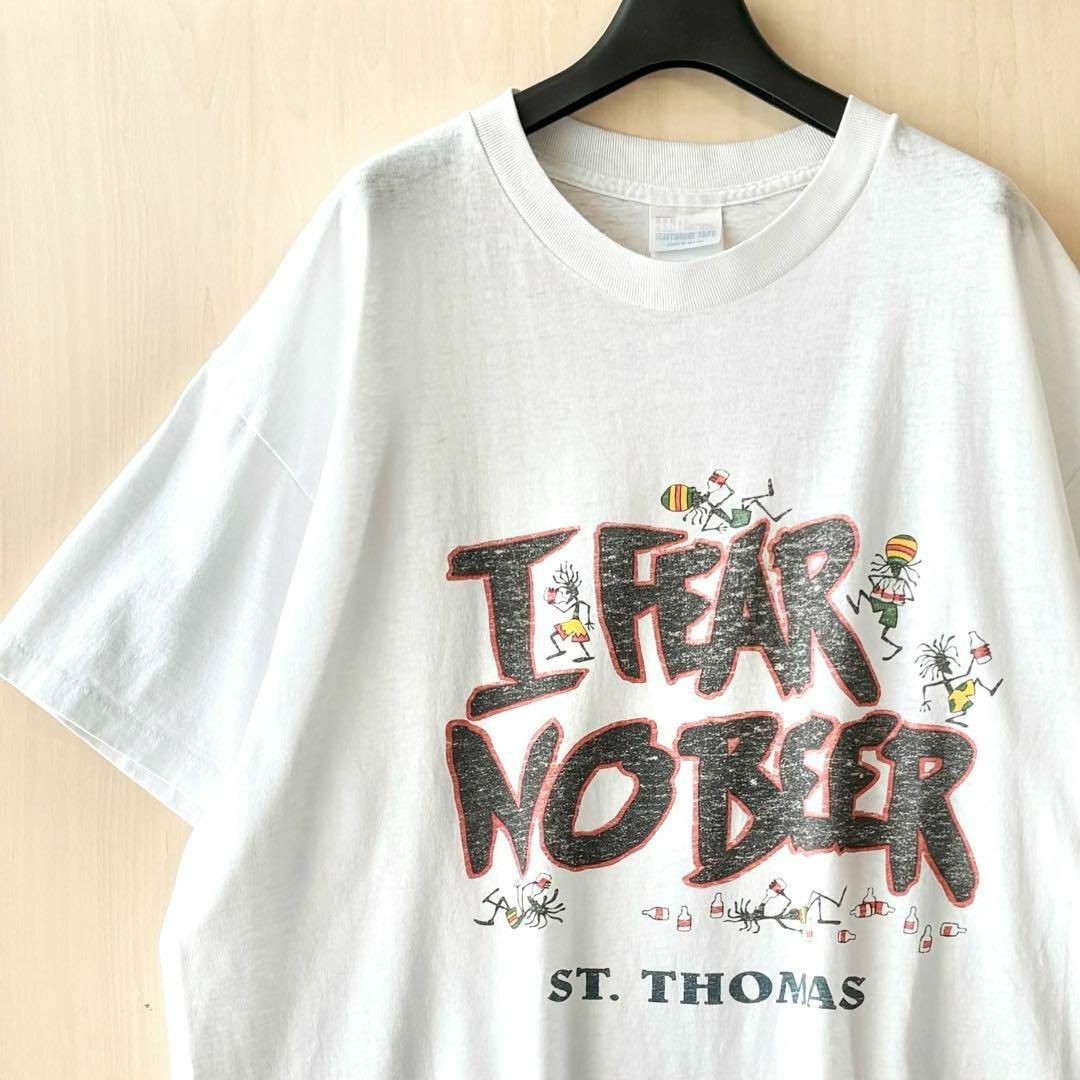 Hanes(ヘインズ)の90s USA製古着　ヴィンテージ　ヘインズ　メッセージTシャツ　民族　ラスタ メンズのトップス(Tシャツ/カットソー(半袖/袖なし))の商品写真