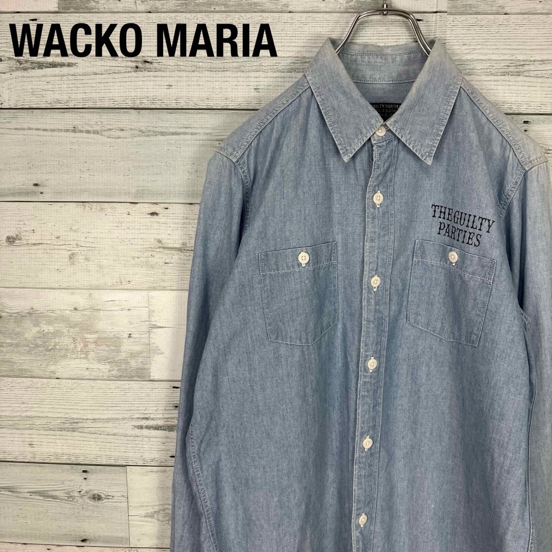 WACKO MARIA(ワコマリア)のワコマリア 両面プリント ライトブルー デニム ダンガリー シャツ メンズのトップス(シャツ)の商品写真